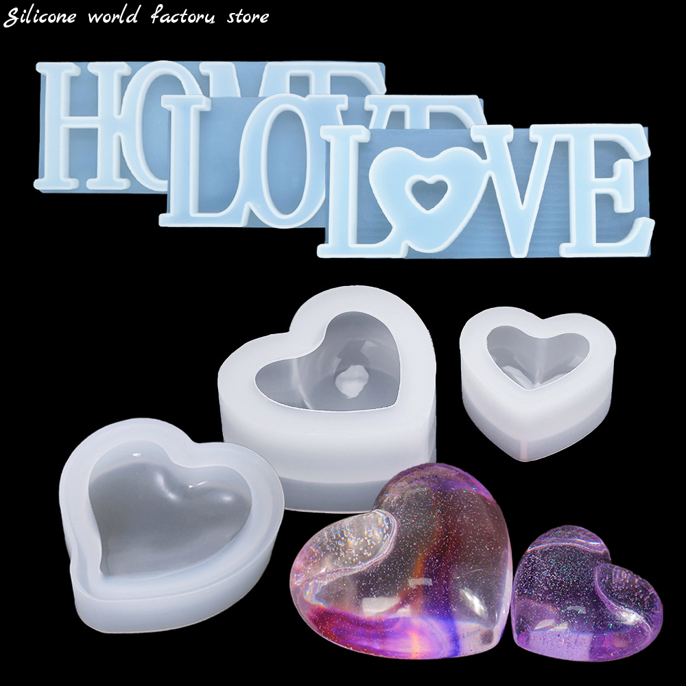 Resin Art Alphabet - Molde de Silicone 3D Coração para
