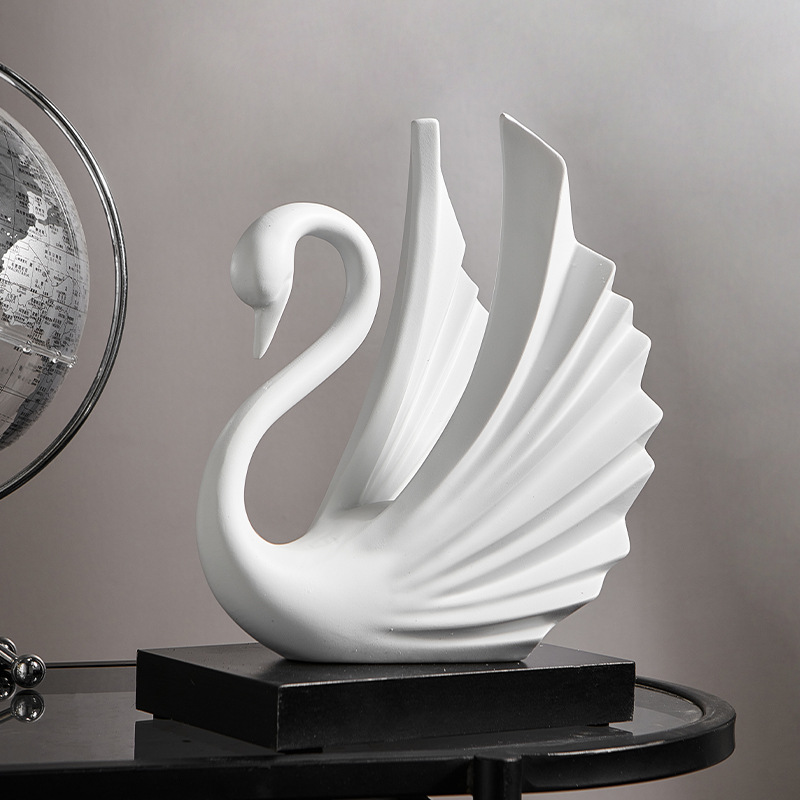 Resin Art Wedding Gift - Estatueta de casal de cisnes em