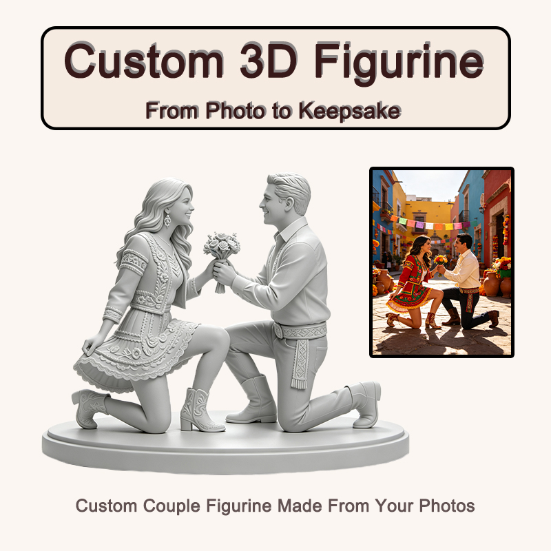 Resin Art Wedding Gift - Estatueta de casal personalizada, impressa em