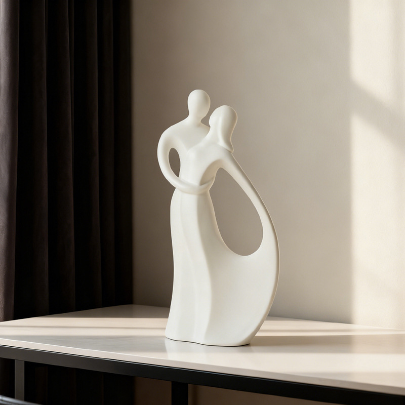 Resin Art Wedding Gift - Escultura Nórdica de Casal Abraçado em
