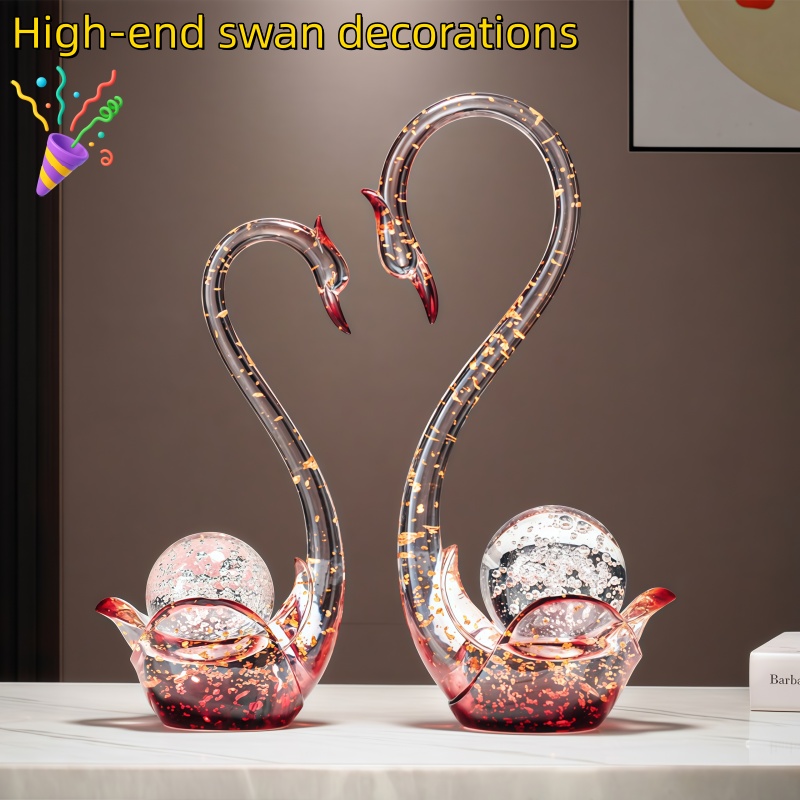 Resin Art Wedding Gift - Estatueta de cisne de resina de