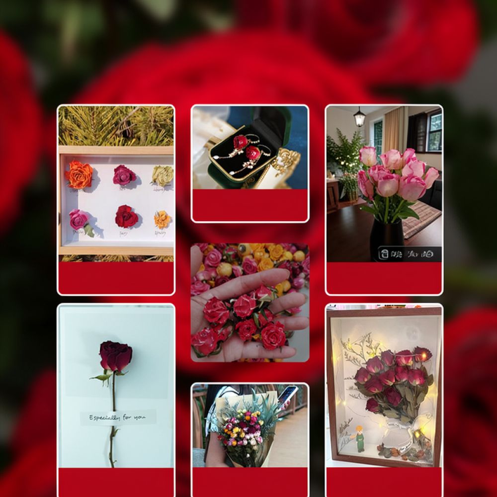 Resin Art Rose - Buquê de flores de rosa natural,